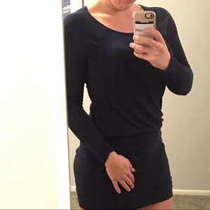 EXPRESS | long sleeve navy stretch dress